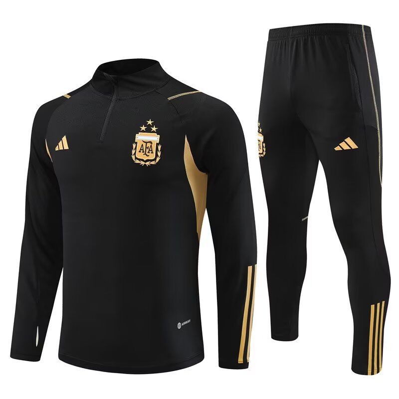 AAA Quality Argentina 23/24 Tracksuit - Black/Golden